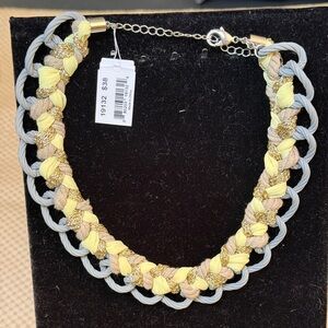 Cookie Lee Braided Necklace in Yellow and Gray